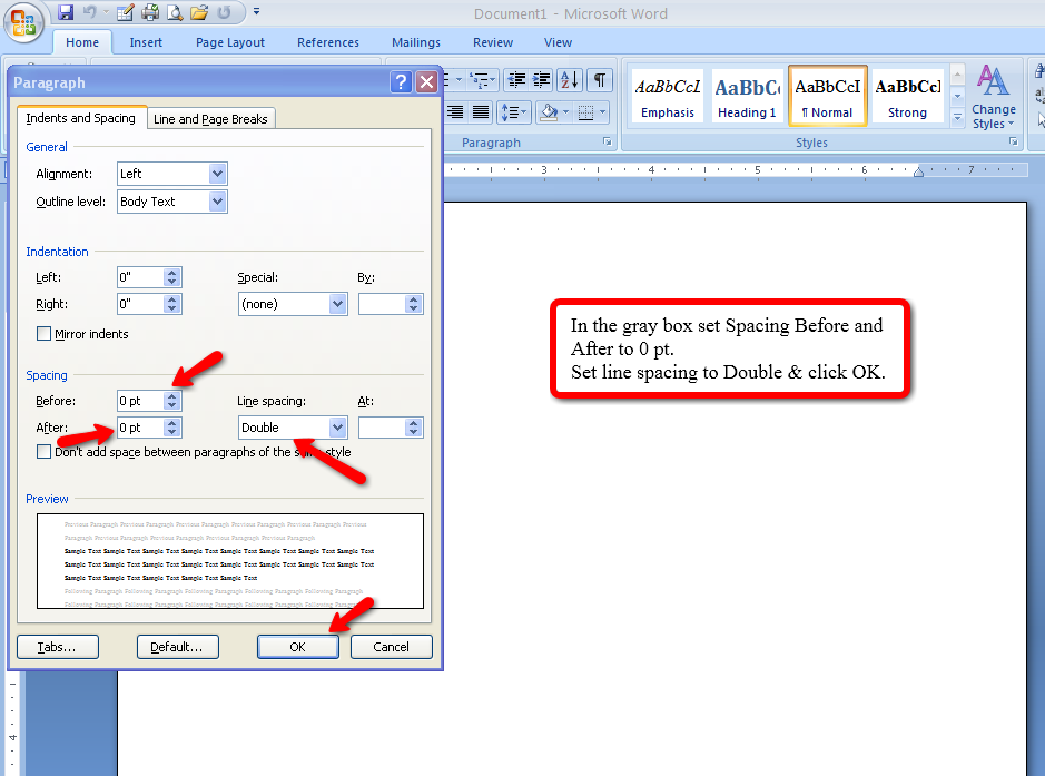 word change indent size after number