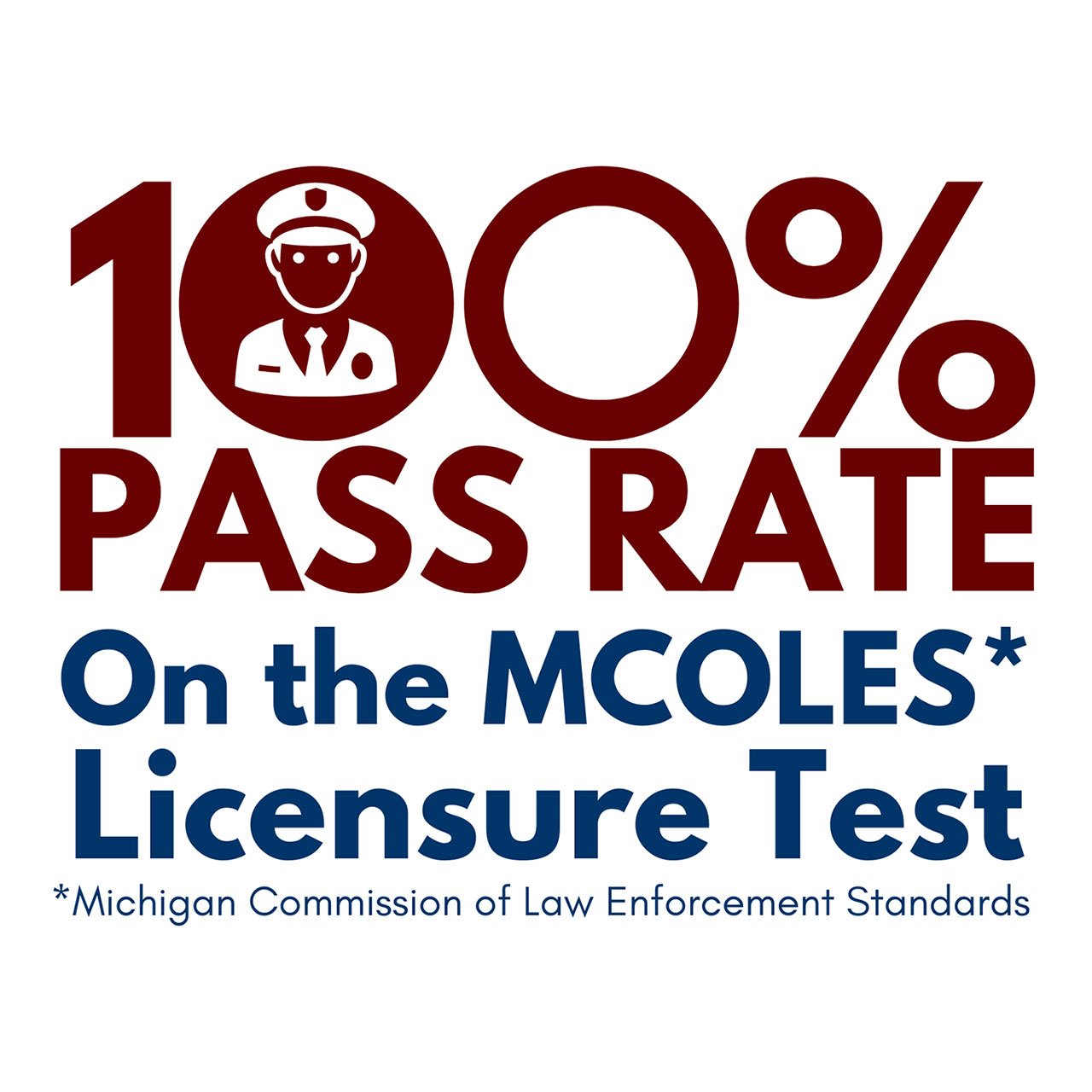100 percent MCOLES pass rate